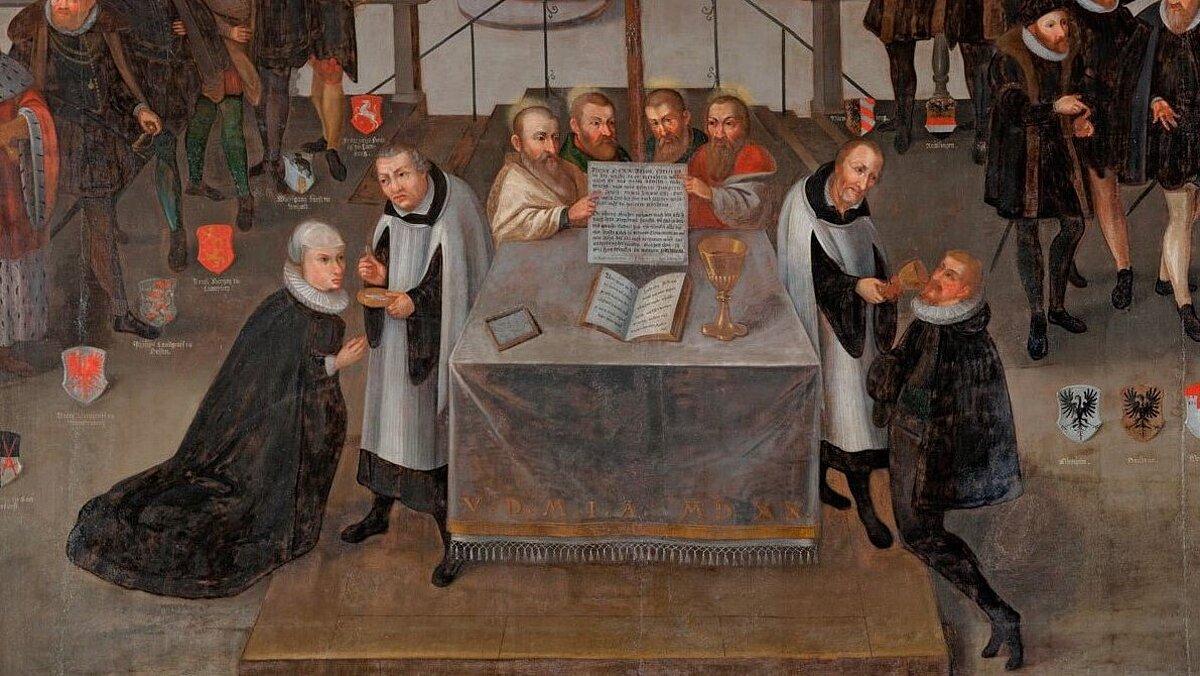 Gedenkbild and die Jahrhundertfeier der Augsburger Konfession, 1630, vermutlich von Johann Dobenecker