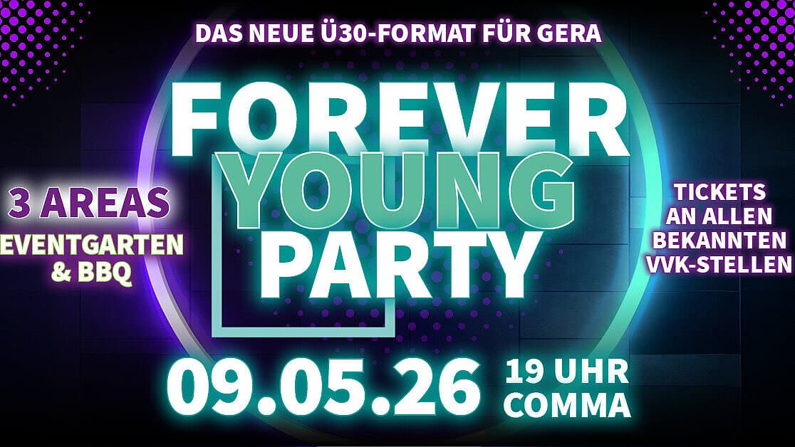 Forever Young Party am 09.05.2026 im Comma. © Stadt Gera