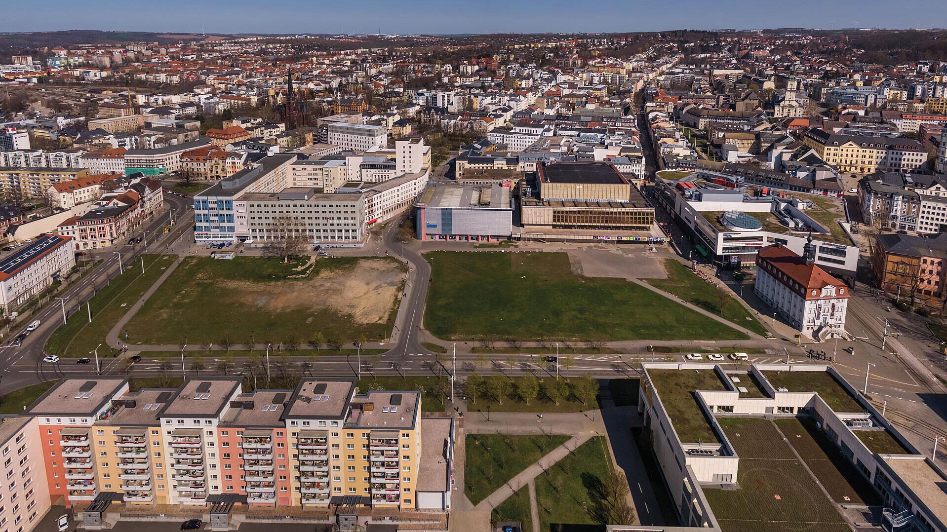 Luftbild von Geras neuer Mitte