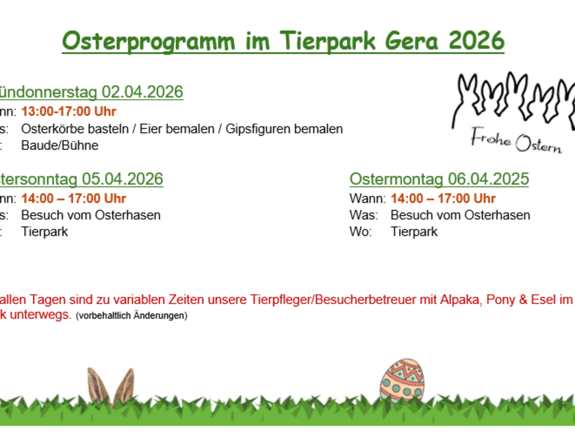 Osterprogramm. © Stadtverwaltung Gera