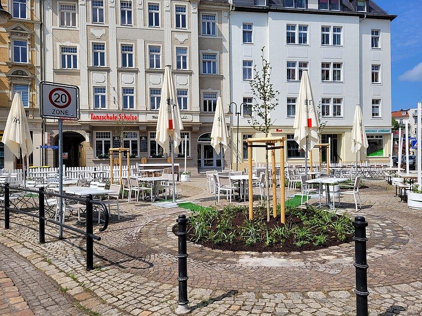 Der Friedrich-Naumann Platz in Untermhaus