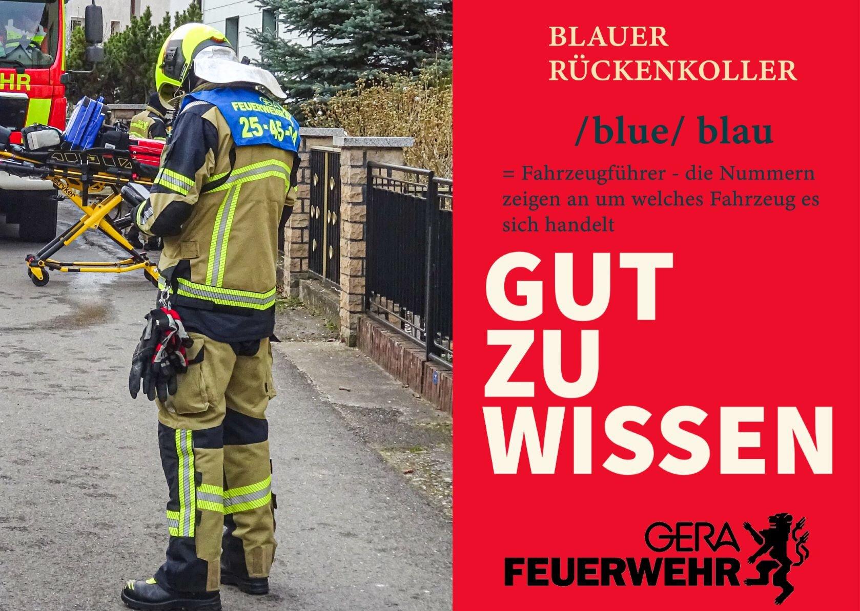 Gut zu Wissen: Blau ist der Fahrzeugführer mit der dazugehörigen Fahrzeugnummer. © Amt für Brand- und Katastrophenschutz