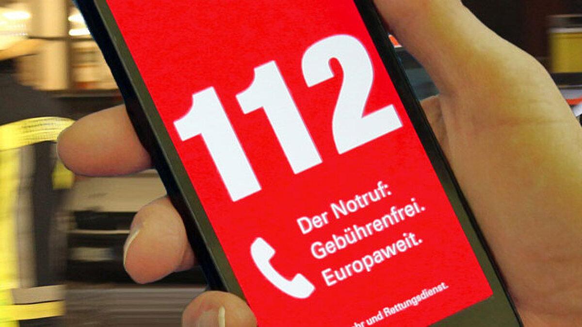 112, die gebührenfrei Notrufnummer Europaweit. © Amt für Brand- und Katastrophenschutz