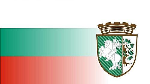 Wappen Sliven auf Landesflagge