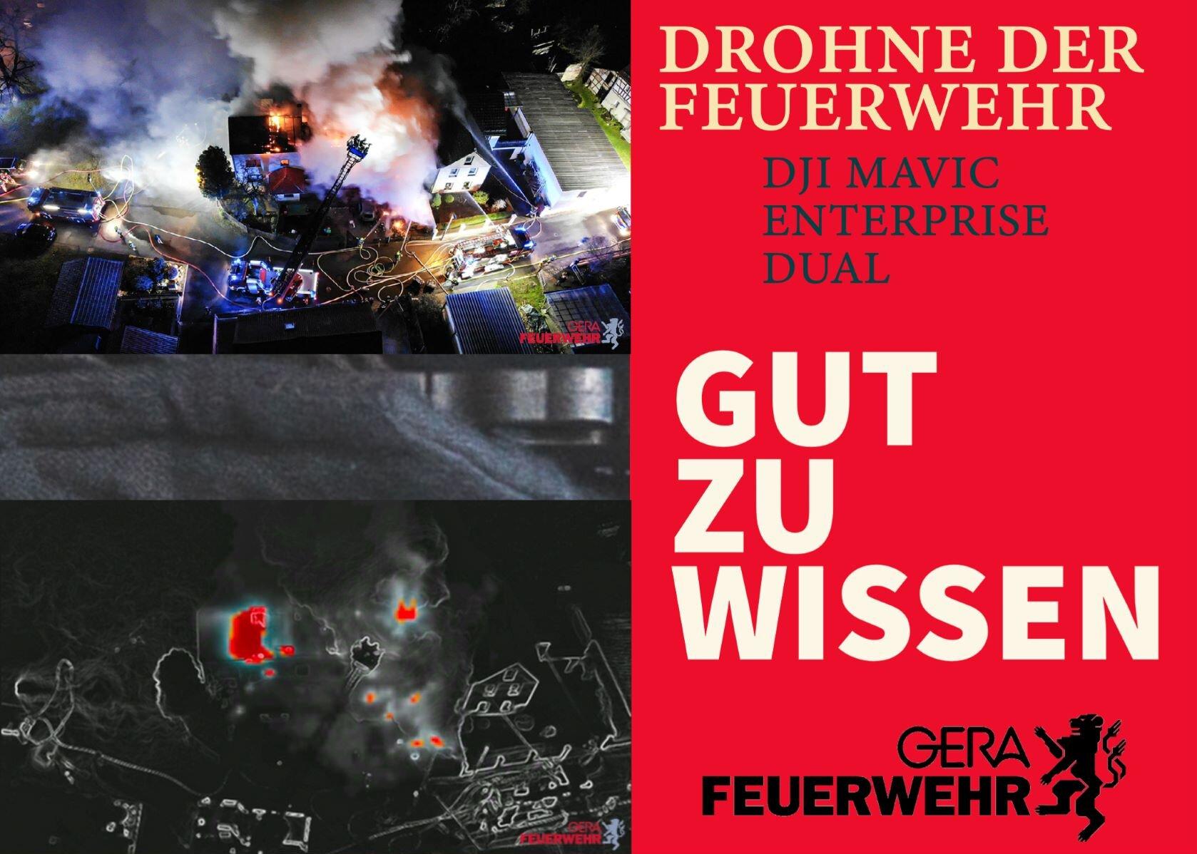 Gut zu Wissen: Drohne der Feuerwehr ist die "Dji Mavic Enterprise Dual" . © Amt für Brand- und Katastrophenschutz
