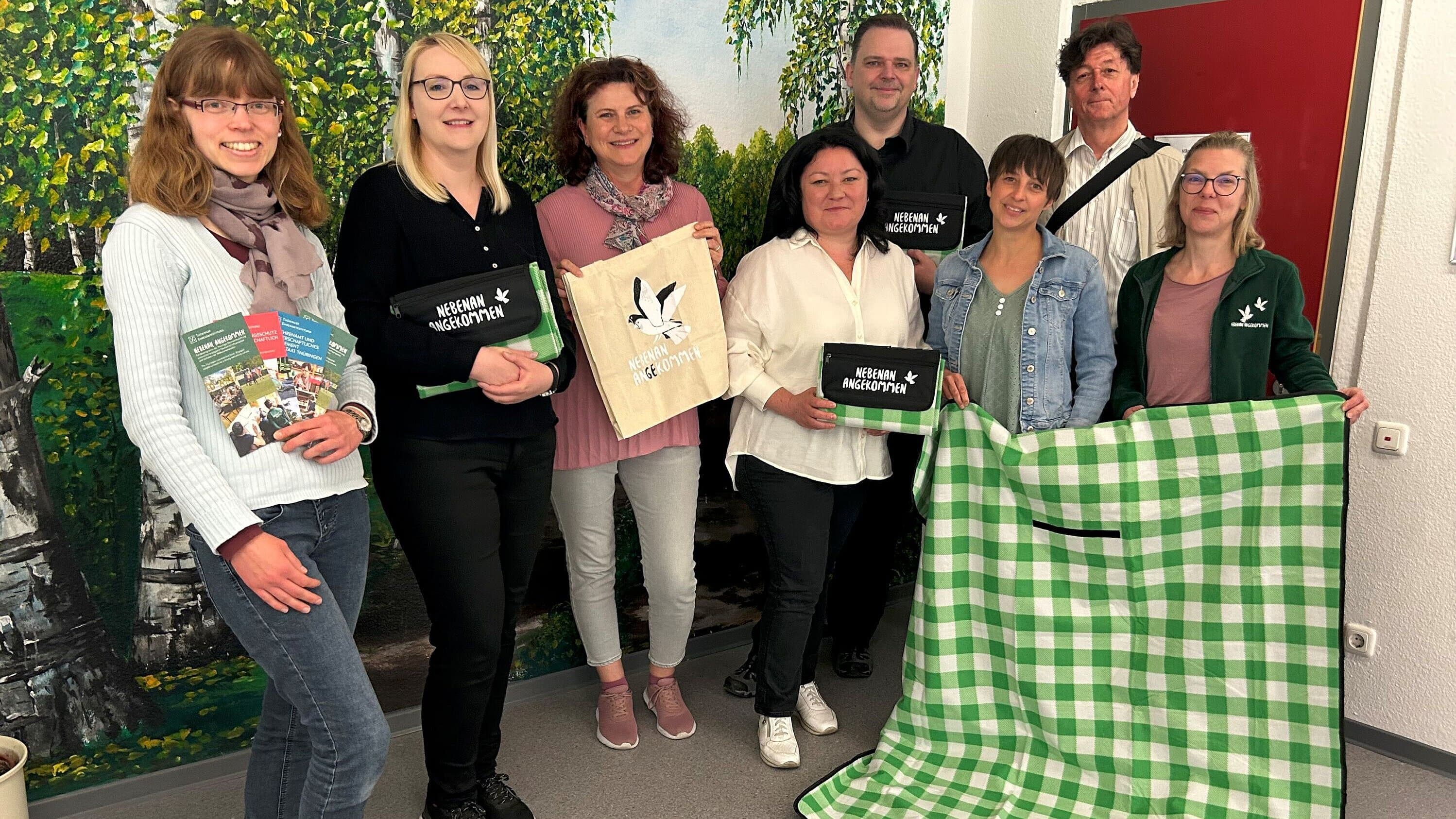 Gruppenfoto der Teilnehmer des Netzwerktreffen zum Thüringer Engagementfonds "nebenan angekommen"2025. © Thüringer Ehrenamtsstiftung