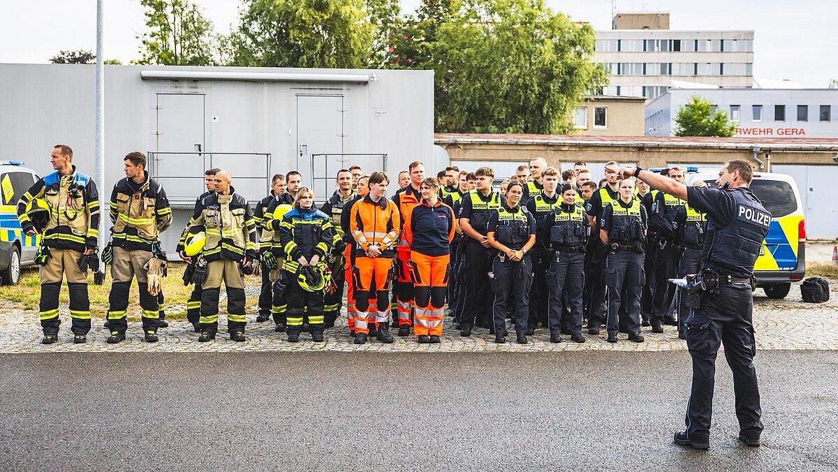 Übung mit Polizei. © Amt für Brand- und Katastrophenschutz
