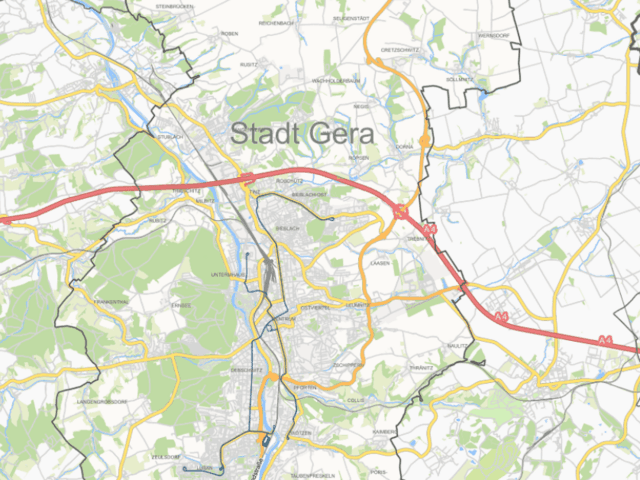 . © Screenshot Stadtplan OpenStreetMap-Mitwirkende/Stadt Gera