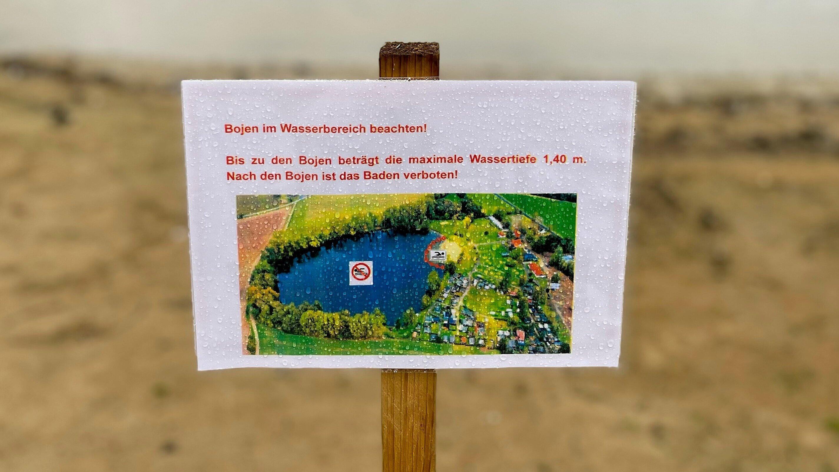 Hinweisschild und Sicherheitsempfehlungen. © Stadt Gera