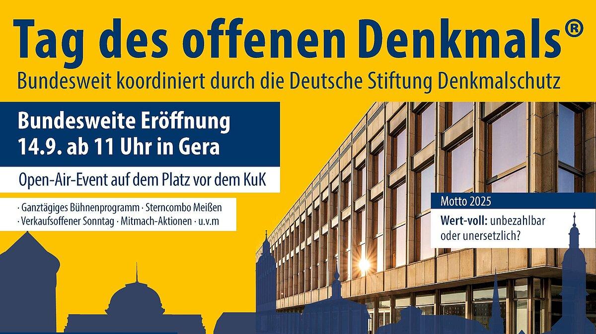 Tag des offenen Denkmals - 14. September 2025. © Stadt Gera