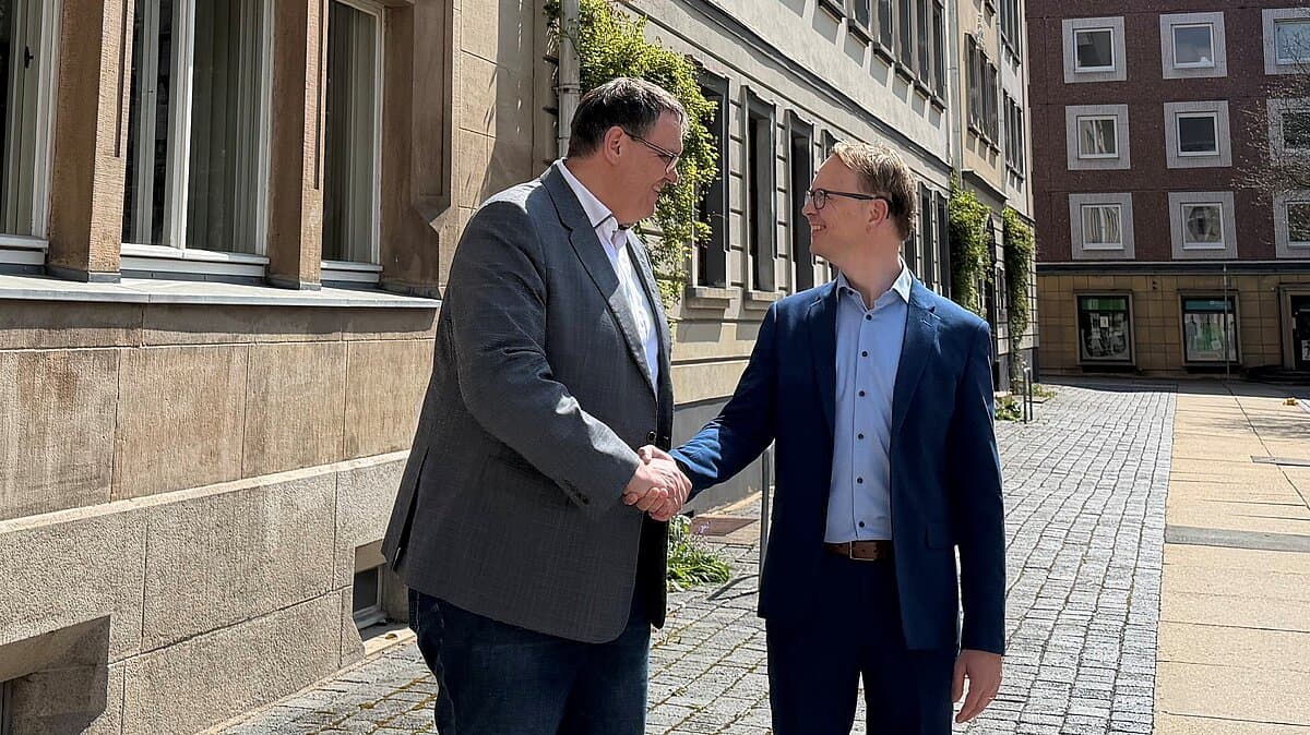 OB empfängt neuen GF Rentenversicherung. © Stadt Gera