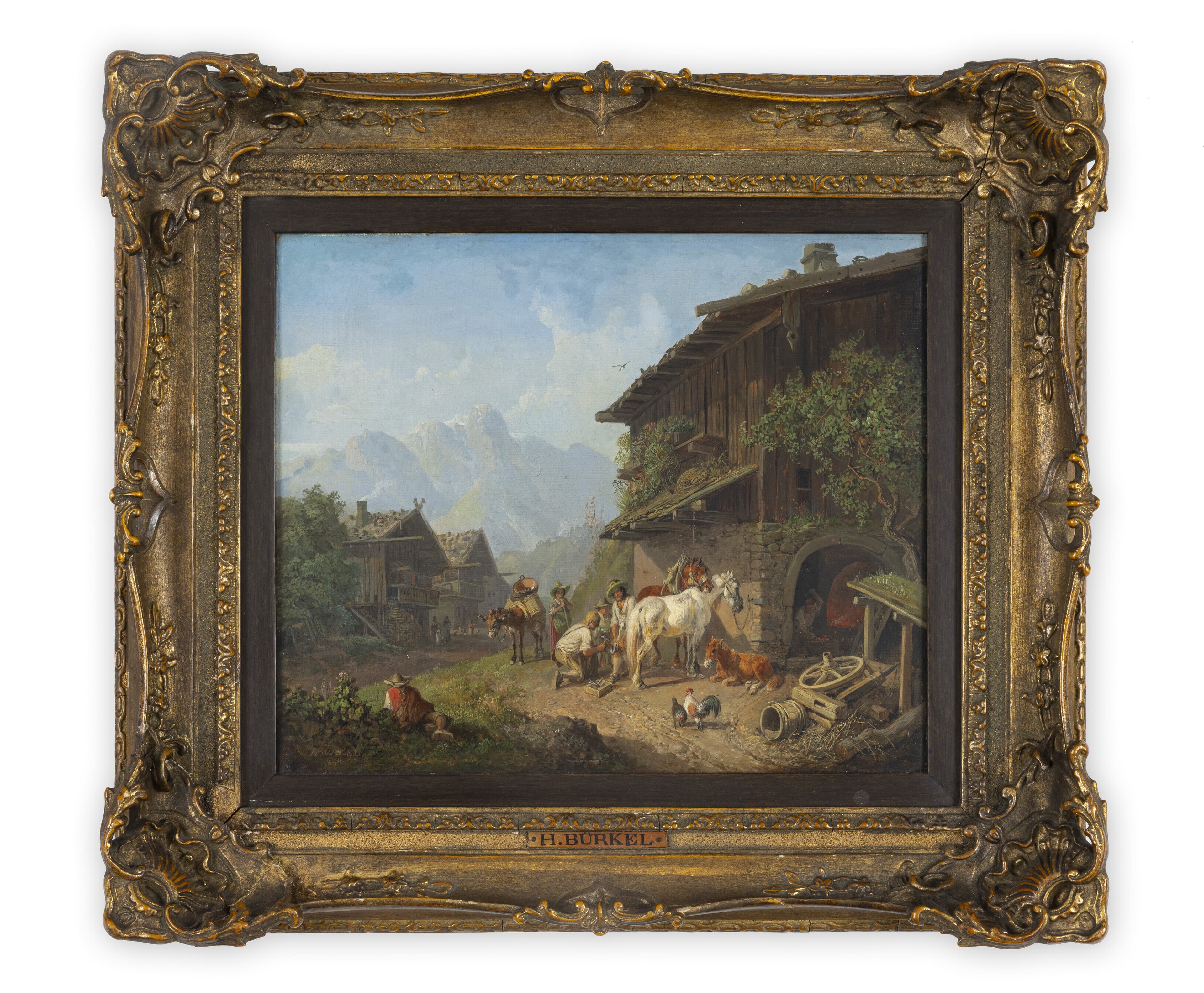 Heinrich Bürkel, Vor der Dorfschmiede, 1844, Öl auf Leinwand. © Kunstsammlung Gera