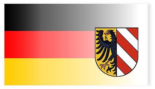 Wappen Nürnberg auf Landesflagge.