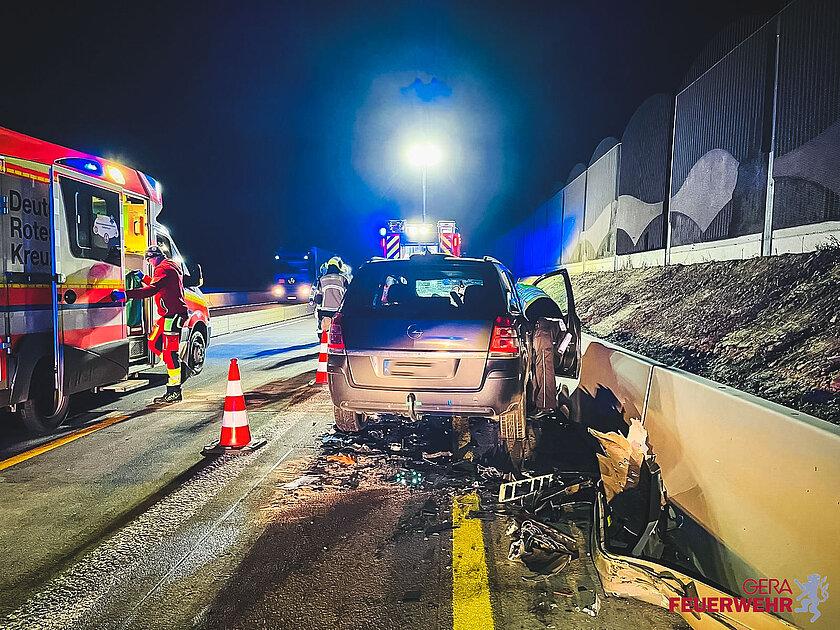Verkehrsunfall auf einer Autobahn. © Amt für Brand- und Katastrophenschutz