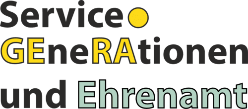 Vertikales Logo des Service.Generationen und Ehrenamt der Stadt Gera.
