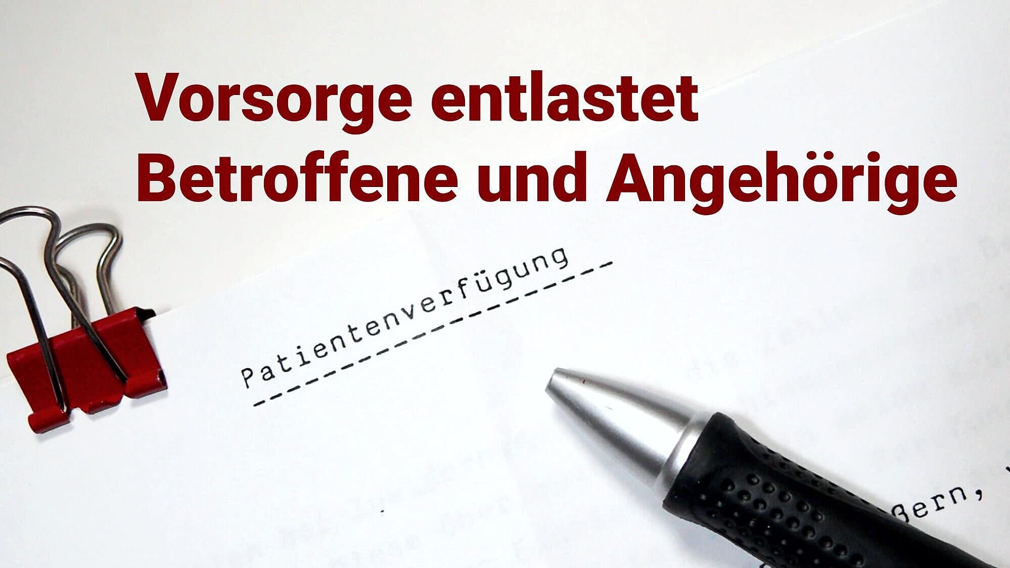Vorsorge entlastet Betroffene und Angehörige - Referent: Rechtsanwalt Georg von Buttlar. © Pixabay