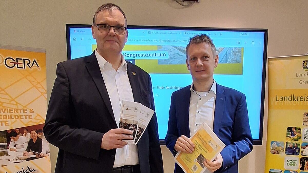 OB Dannenberg mit Landrt Ulli Schäfer. © Stadt Gera