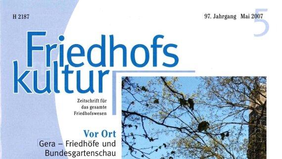Vorderansicht der Broschüre mit Bild einer Friedhofskapelle. © Stadt Gera