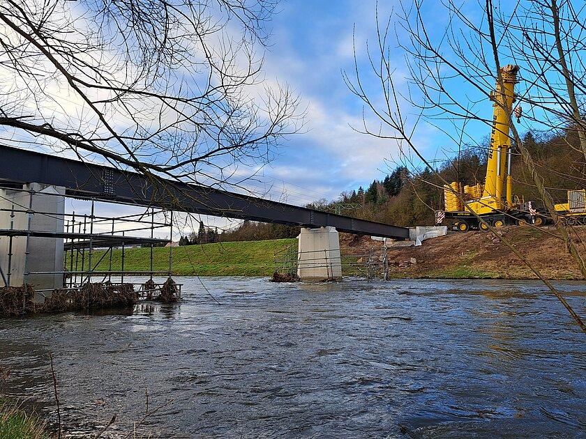 Eine Radwegbrücke, die derzeit saniert wird. © Stadt Gera