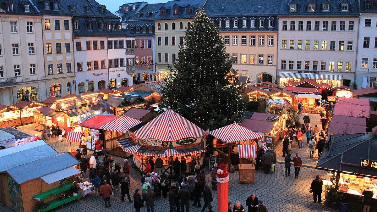 Geraer Märchenmarkt von oben. © Stadt Gera