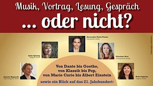 Plakat Kunst - Wissenschaft - Religion Musik, Vortrag, Lesung, Gespräch ... oder nicht?. © Günter Laube