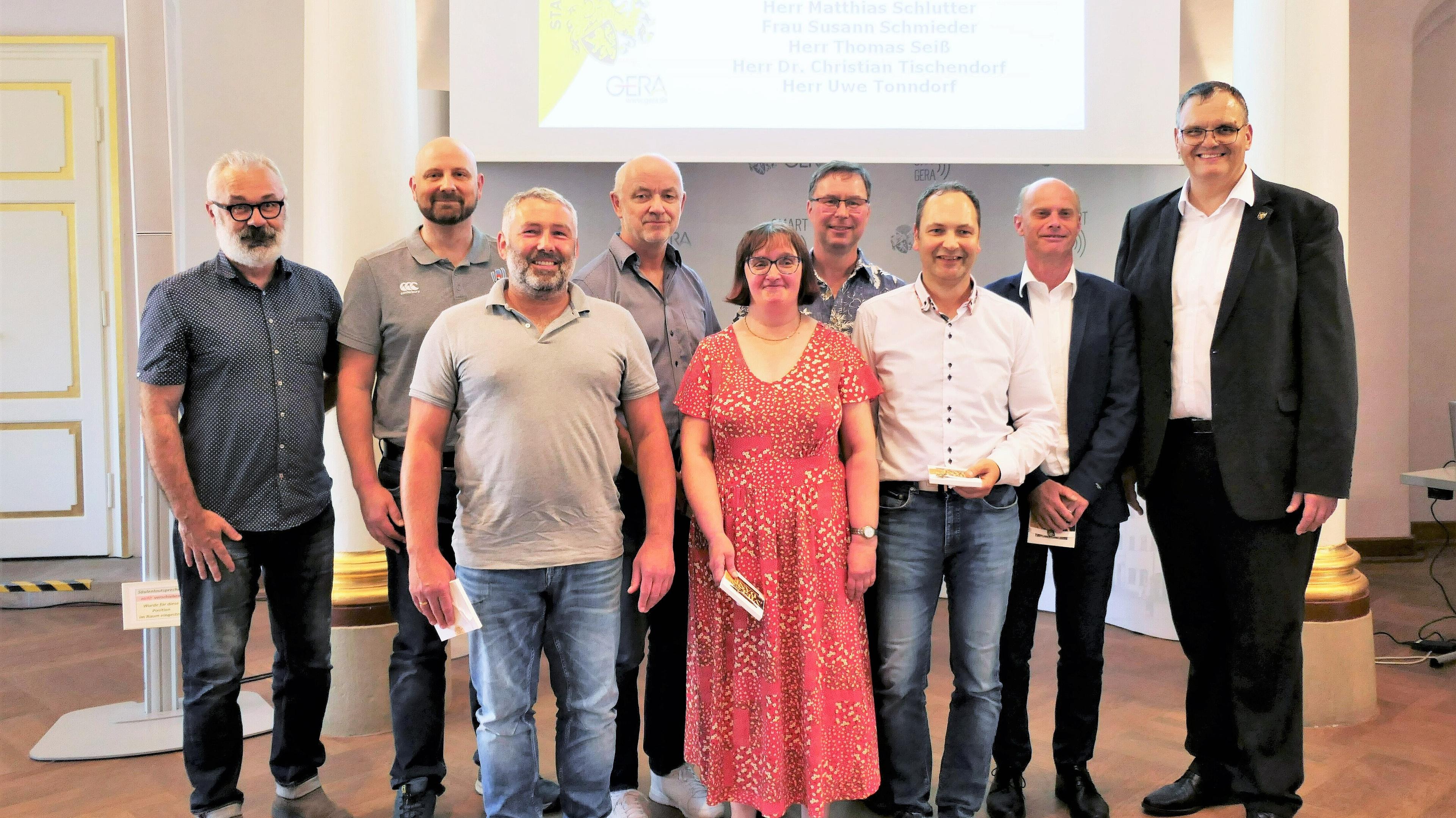 Oberbürgermeister Kurt Dannenberg und die Mitglieder des Ortsteilrats Westvororte.. © Stadt Gera