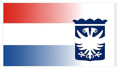 Wappen Arnheim auf Landesflagge.