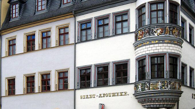 Die Stadtapotheke mit Renaissanceerker am Marktplatz. © Stadt Gera