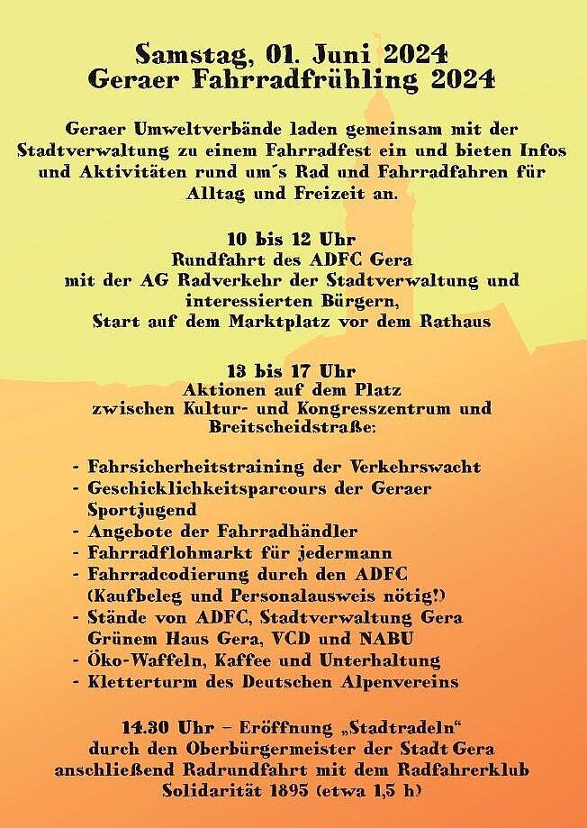 Das Programm des Fahrradfrühlings..
