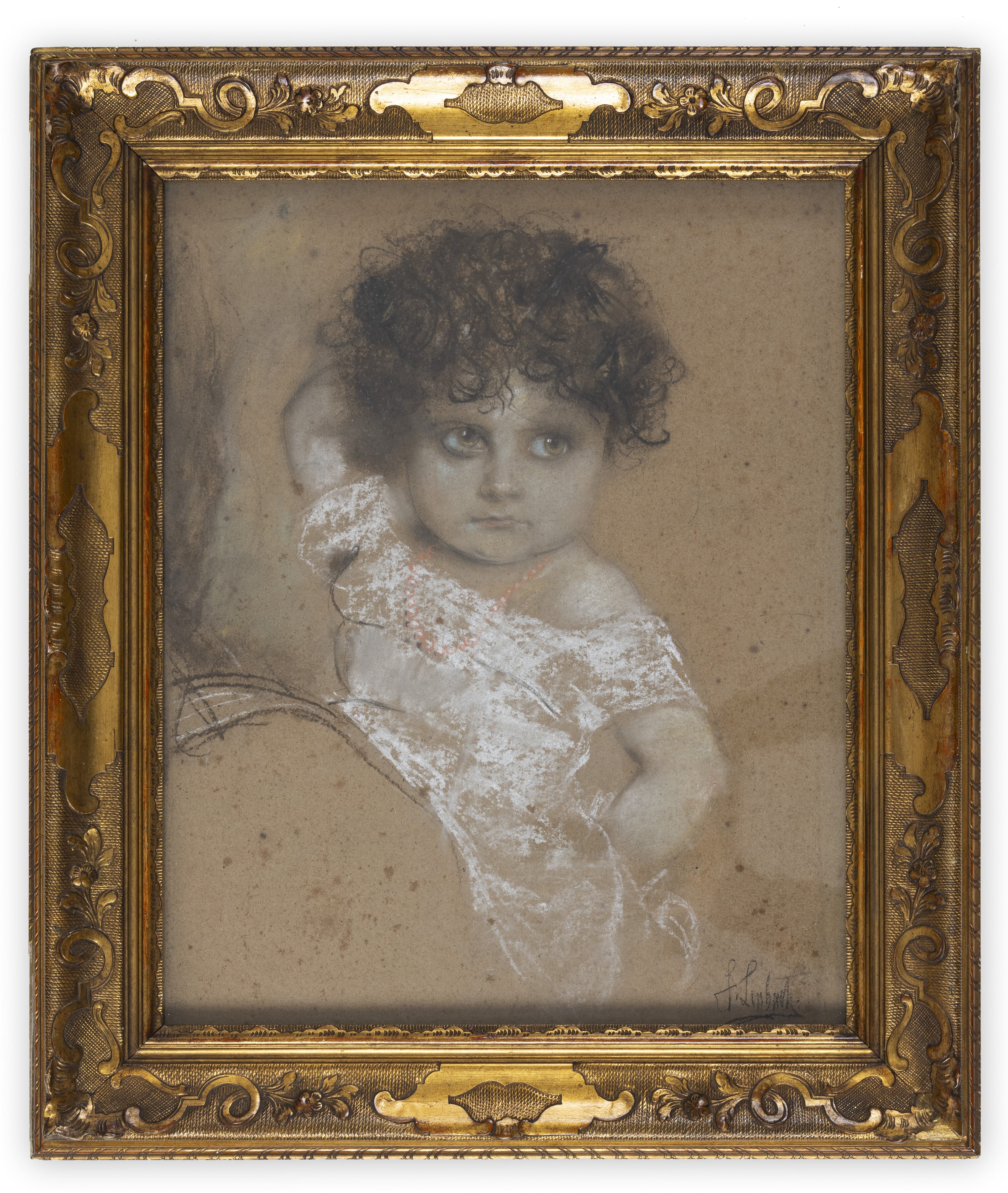Franz Seraph von Lenbach Porträt eines kleinen Mädchens, um 1890, Pastell. © Kunstsammlung Gera