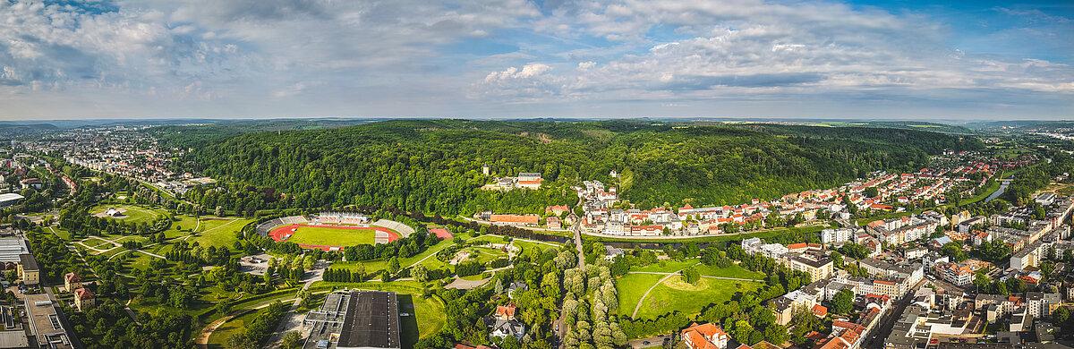 Luftaufnahme einer Stadt. © Stadt Gera