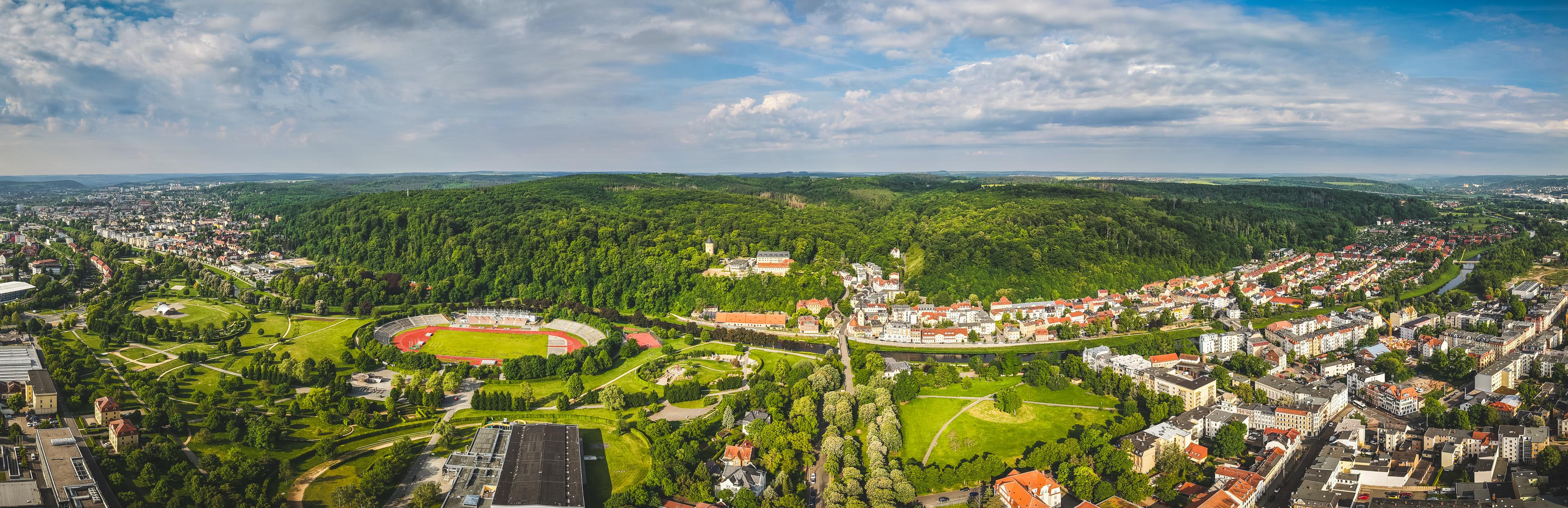 Luftaufnahme einer Stadt. © Stadt Gera