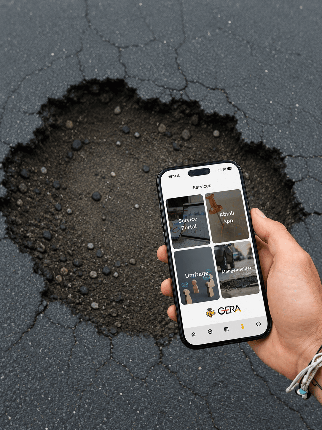 Gera App mit Mängelmelder. © Jonas Fritzsche
