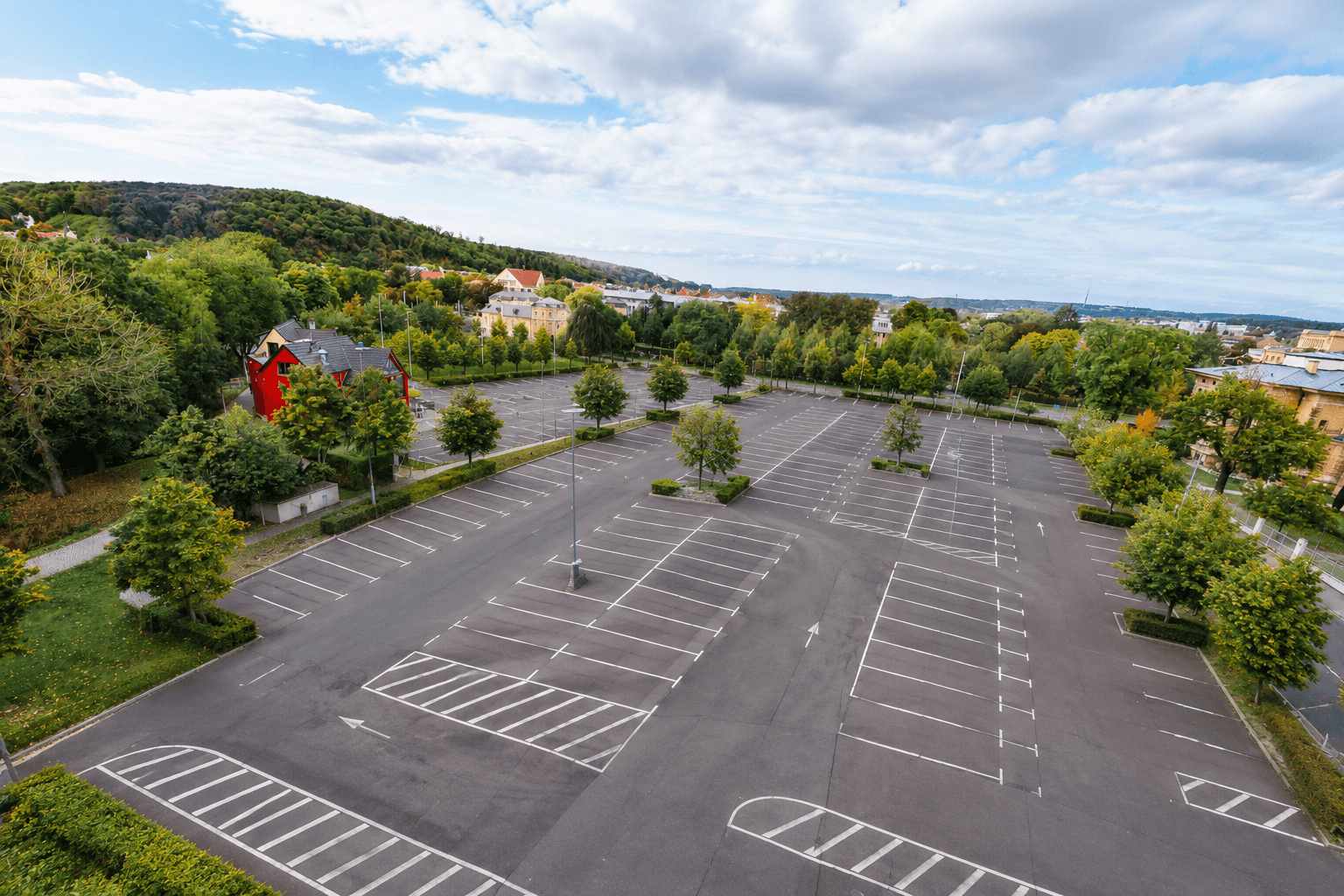 Leerer Hofwiesenparkplatz. © Stadt Gera