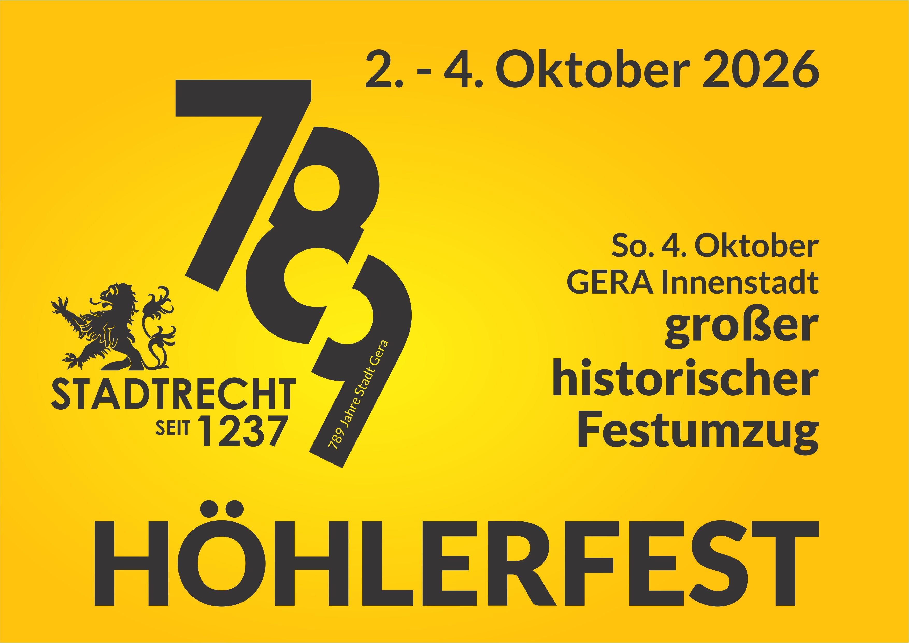 schwarze 789 auf gelbem Hintergrund. © Stadt Gera