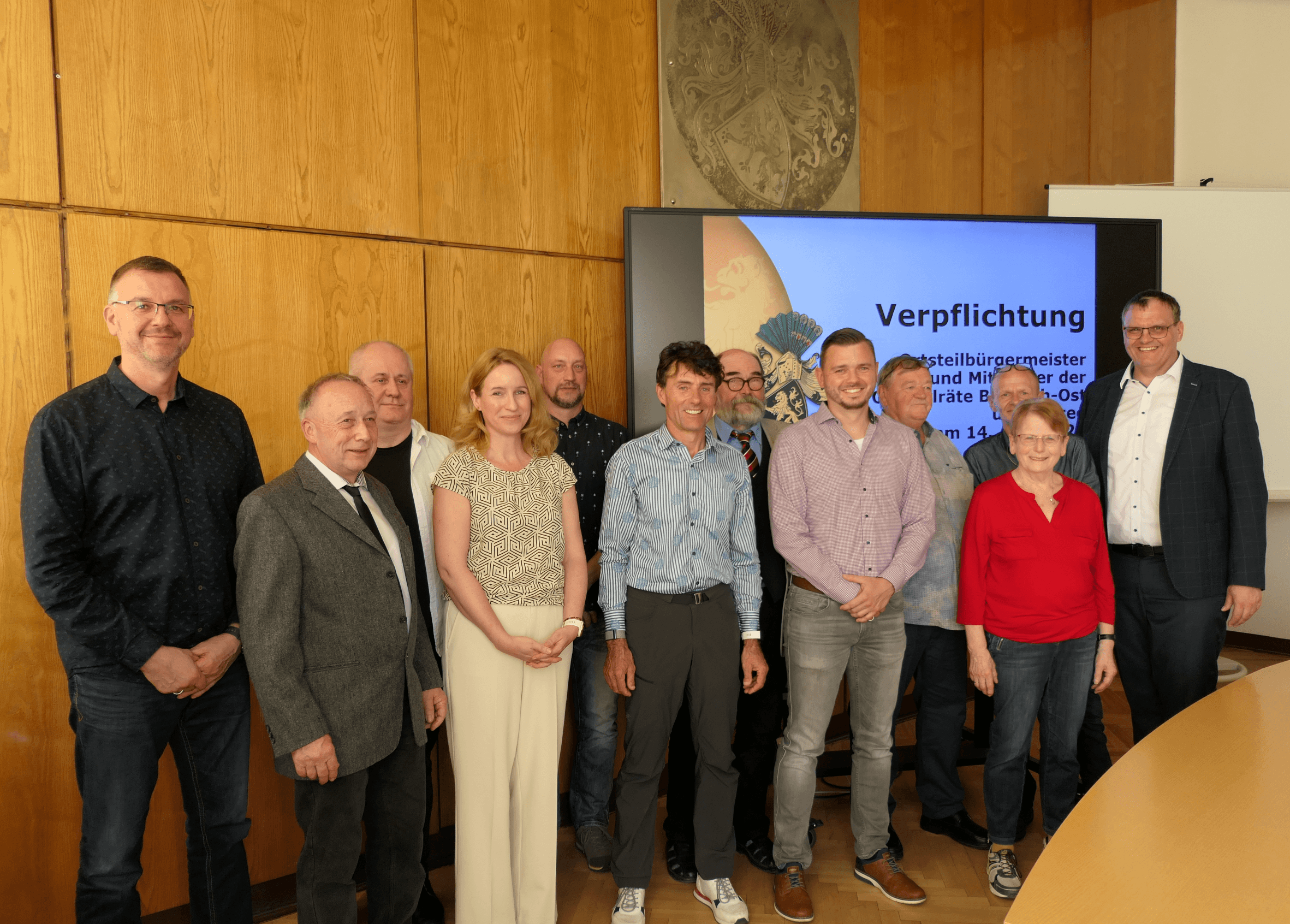 Ortsteilbürgermeister und Ortsteilratsmitglieder der Ortsteile Bieblach-Ost und Ernsee mit Oberbürgermeister Dannenberg. © Stadt Gera