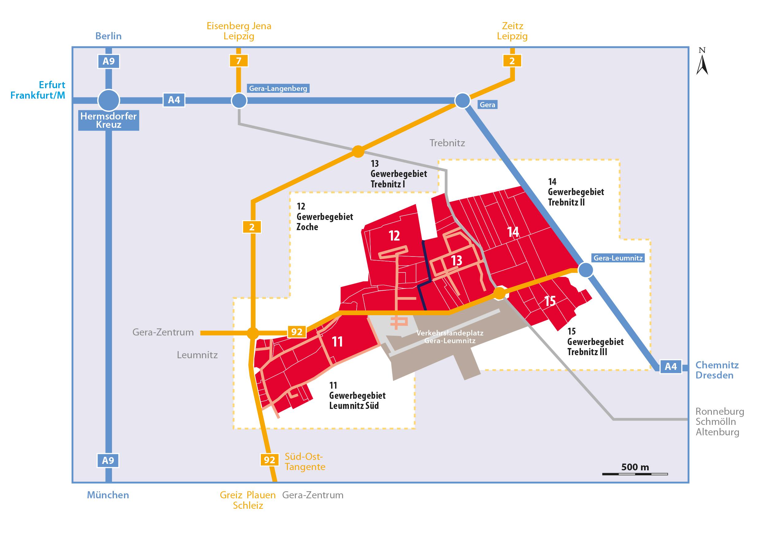 Übersichtskarte Wirtschaftsraum Airport Area