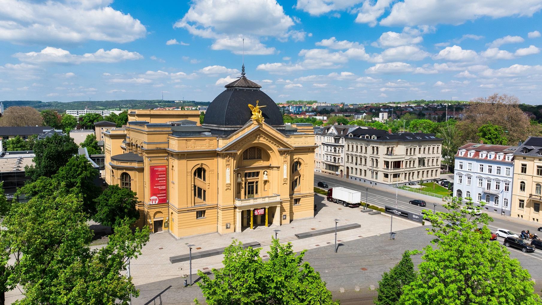 Das Theater Gera Altenburg von der Vogelperspektive . © Stadt Gera