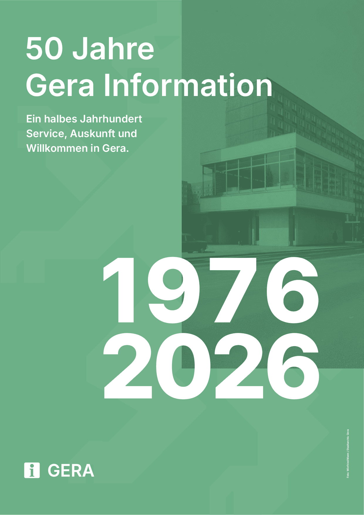 Plakat Jubiläum Gera-Information. © Gesellschaft für Wirtschaft und Tourismus Gera mbH