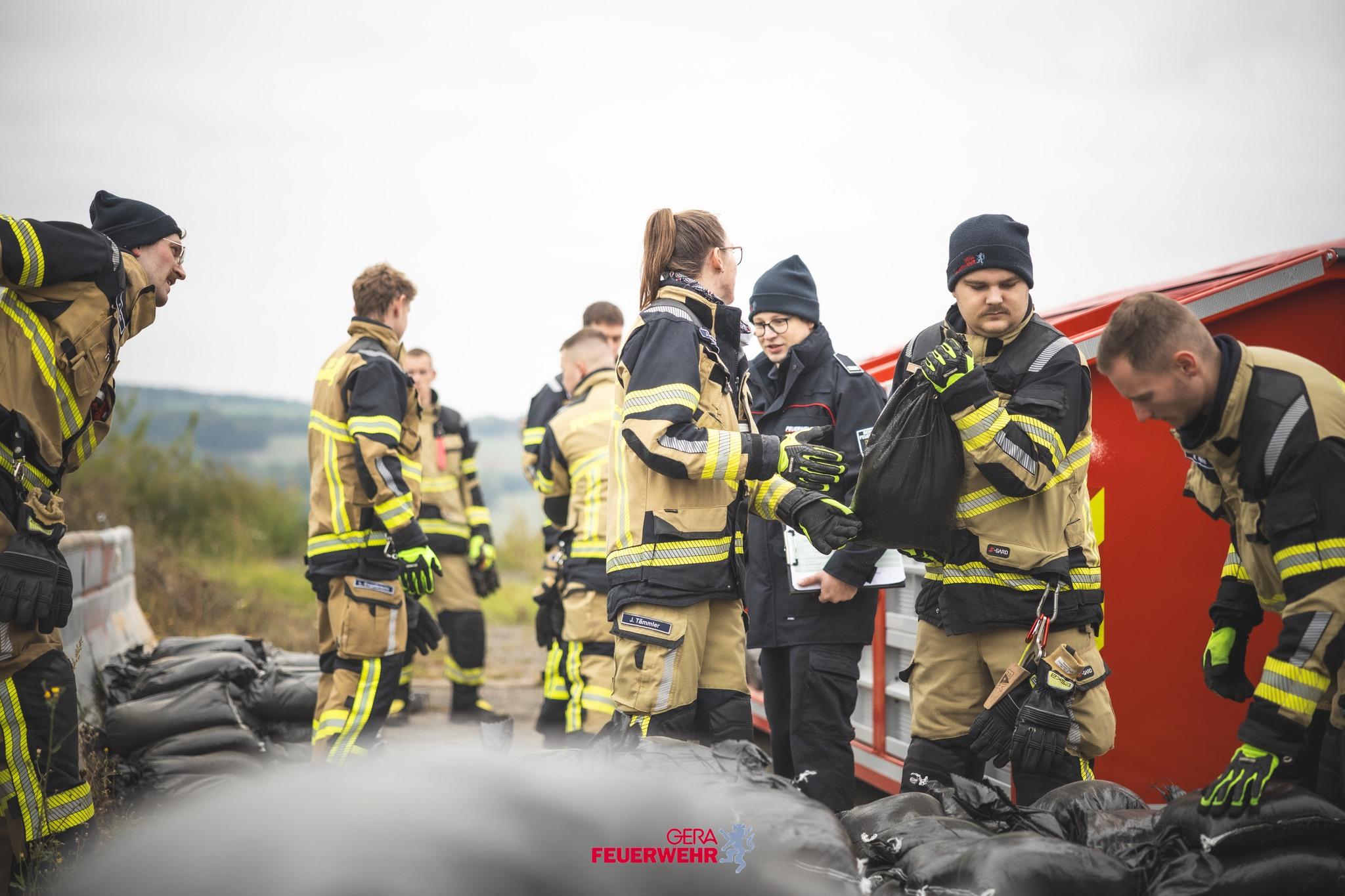 Hochwasserschutzübung. © Amt für Brand- und Katastrophenschutz