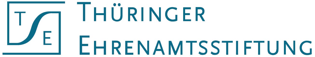 Logo der Thüringer Ehrenamtsstiftung - Wortbildmarke in blau auf weißen Hintergrund. © Thüringer Ehrenamtsstiftung