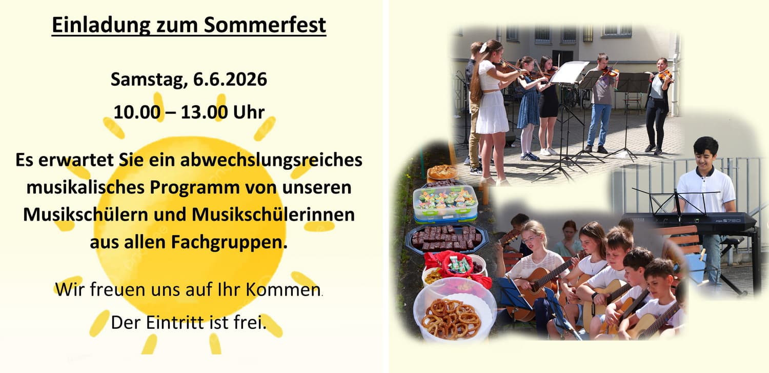 Werbung SOmmerfest. © Stadt Gera / Musikschule