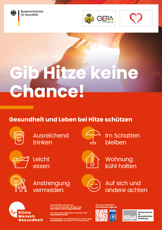 Plakat - Gib Hitze keine Chance!. © Bundeszentrale für gesundheitliche Aufklärung (BZgA)
