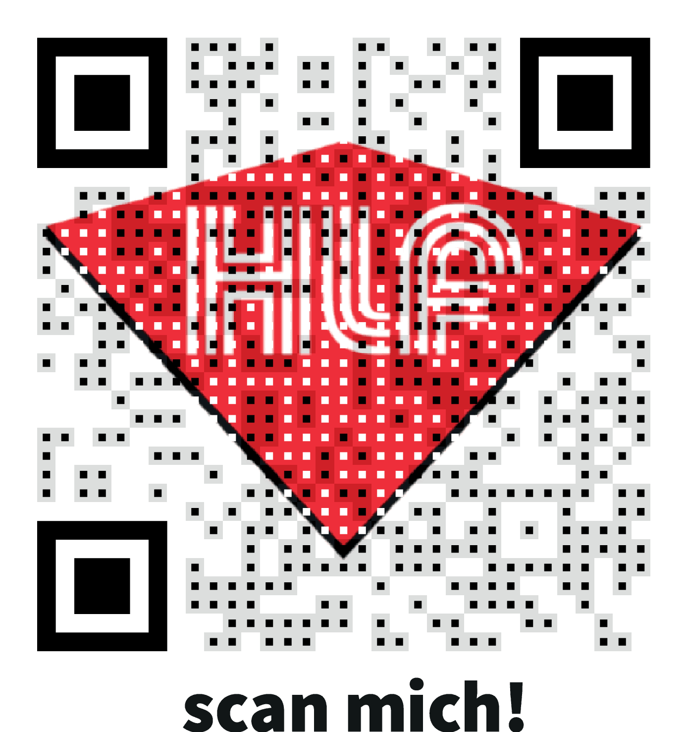 ein QR Code mit einem roten Motiv im Hintergrund. © Heberndorfer Leistenfabrik