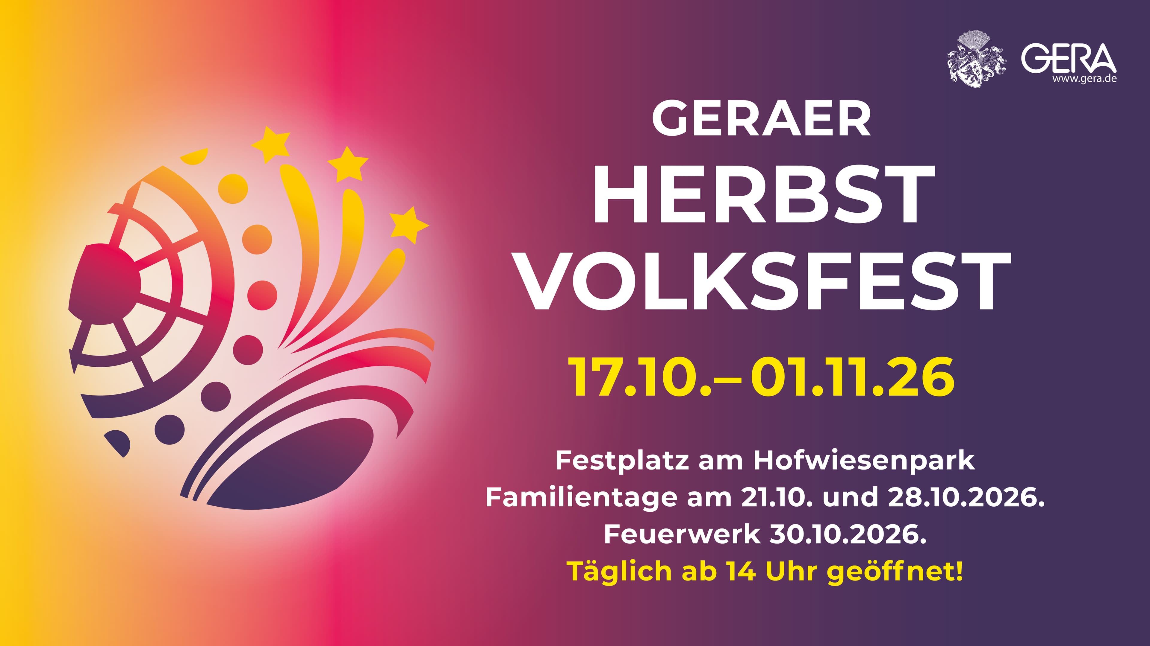 Herbstvolksfest 17.10.-01.11.2026. © Stadt Gera