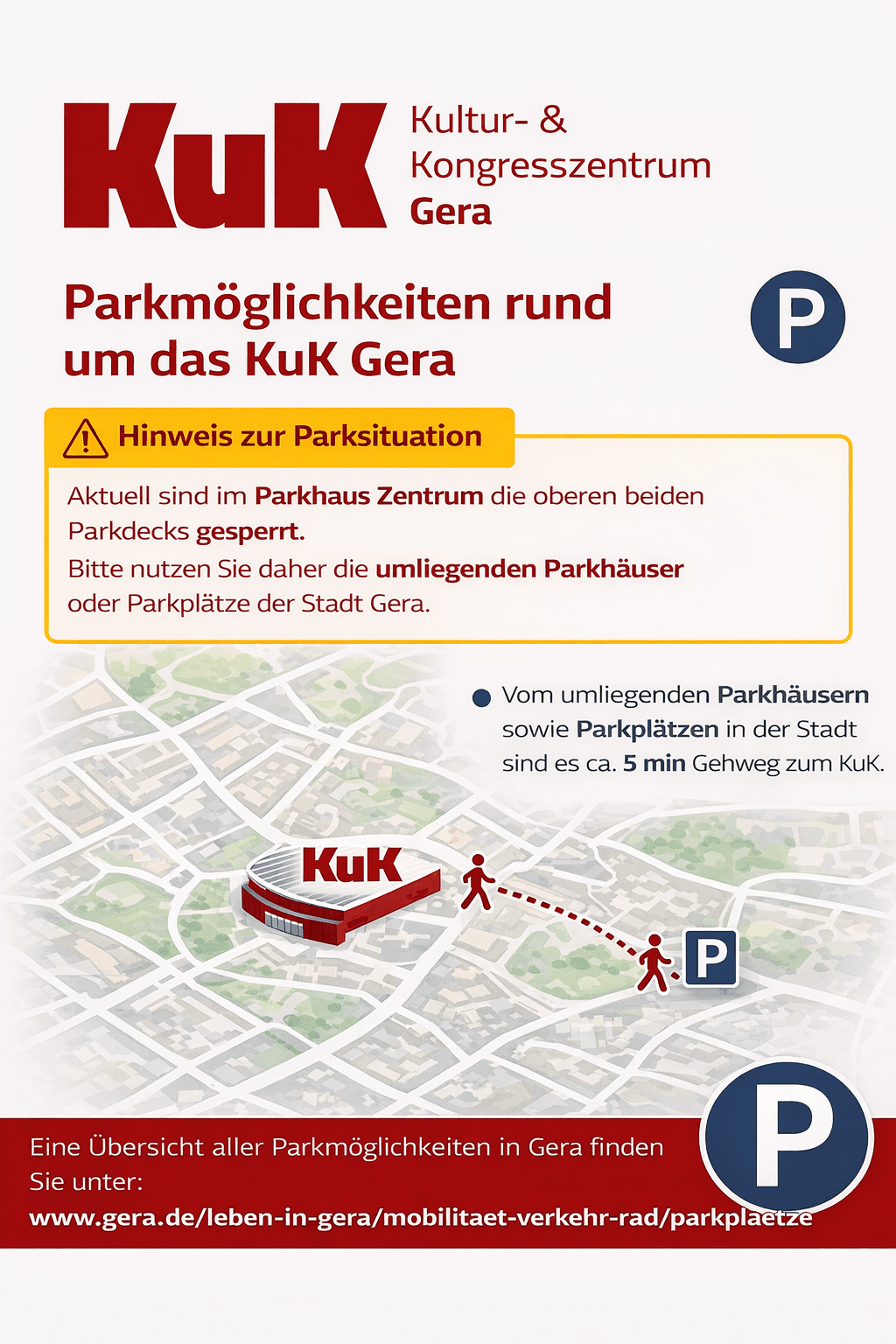 Hinweis zur Parksituation beim KuK. © KI / ChatGPT, OpenAI