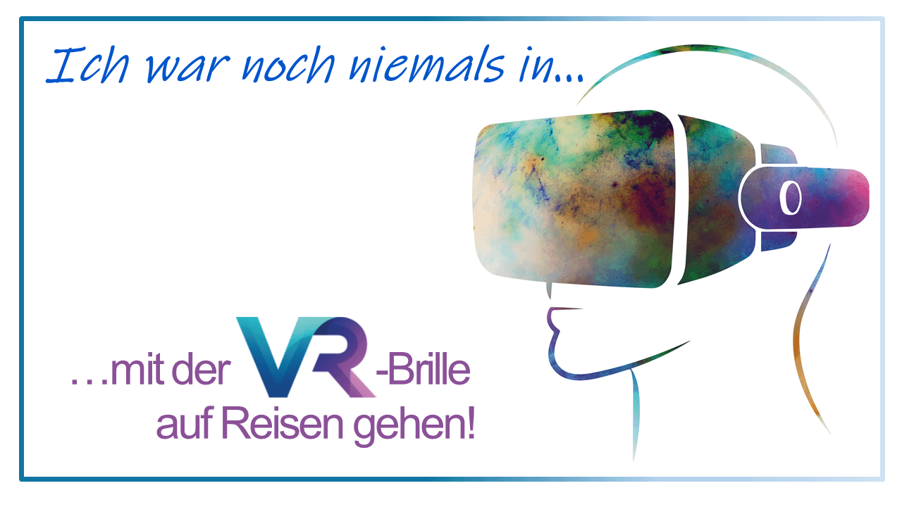 schlichter weißer Hintergrund, rechts ist ein Kopf zu sehen, der eine VR-Brille trägt. © Anja Wegner-Rau | Canva