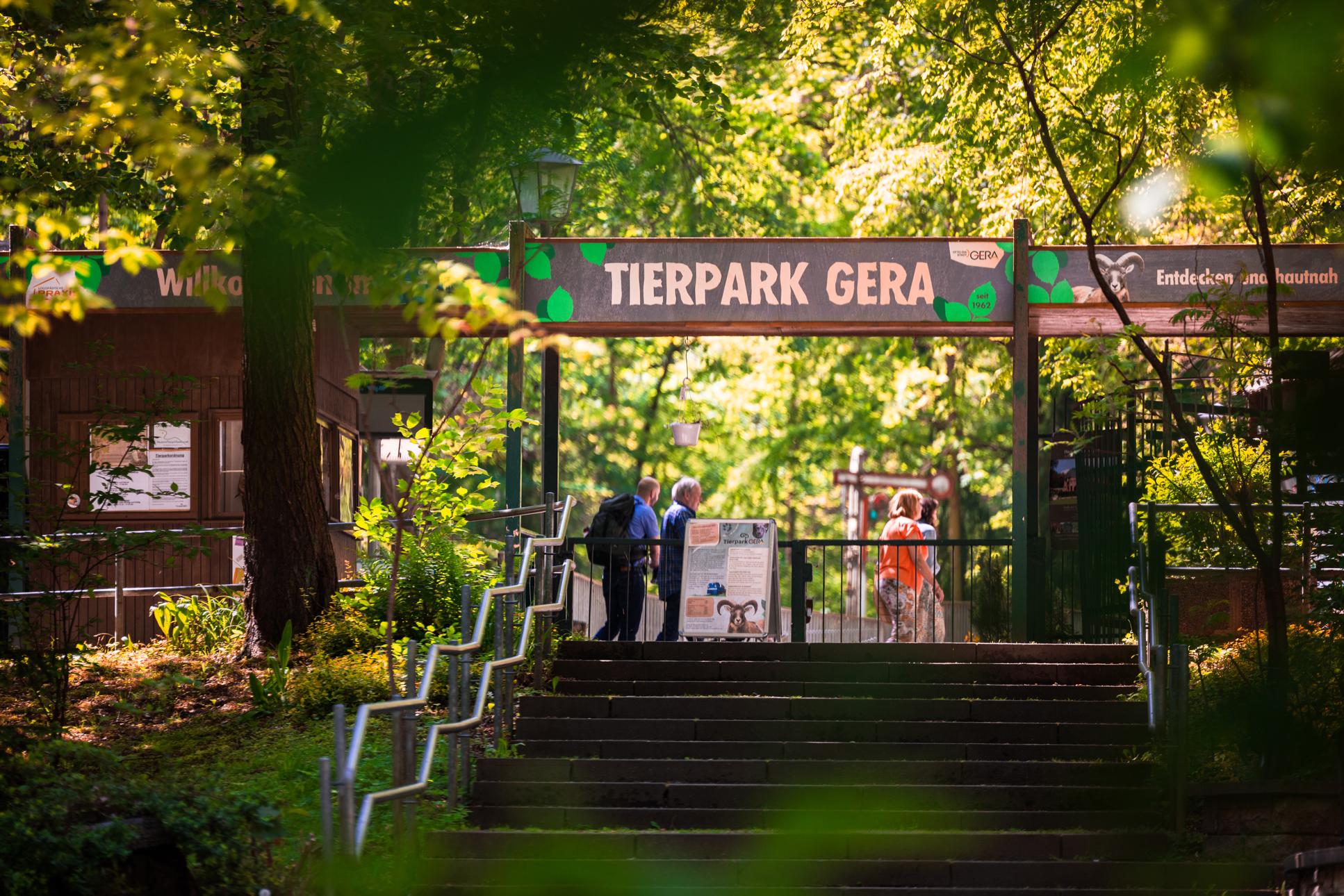 Der Eingangsbereich der Tierparks. © Stadt Gera