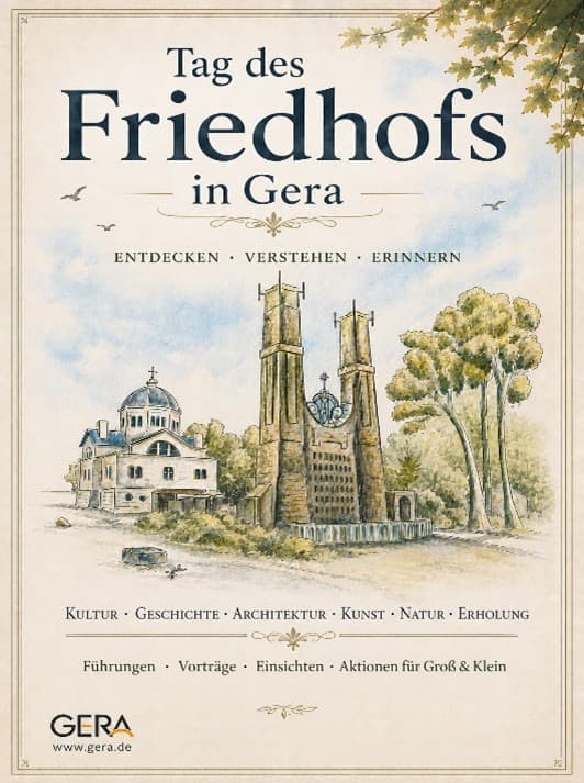 Flyer Tag des Friedhofs. © Stadt Gera/Susan Baumberger