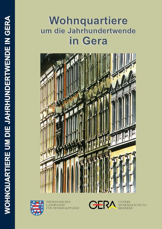 Vorderseite der Publikation mit Fotoausschnitt der Gebäude in der Kurt-Keicher-Straße in Gera